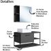 Gabinete Suspenso Banheiro 80 cm Cuba E Espelheira Preto Grafite P1013 PP