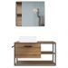 Gabinete Suspenso Banheiro 80 cm Cuba E Espelheira Preto Mell P1013 PP