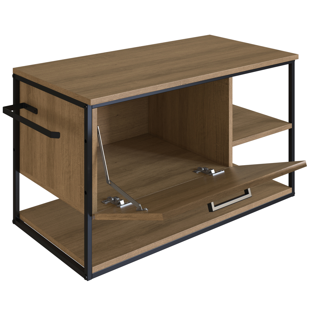 Gabinete Suspenso Banheiro 80 cm Cuba E Espelheira Preto Mell P1013 PP