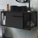 Gabinete Suspenso Para Banheiro 1 PT Basc P1019 Preto Grafite PP