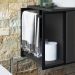 Gabinete Suspenso Para Banheiro 1 PT Basc P1019 Preto Grafite PP