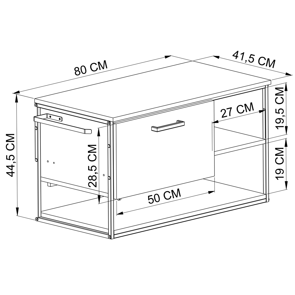 Gabinete Suspenso Para Cuba Banheiro 1 PT Basc P1007 Preto Mell PP