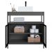 Kit Gabinete e Cuba Para Banheiro P1038C Grafite PP Milani Store
