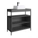 Kit Gabinete e Cuba Para Banheiro P1038C Grafite PP Milani Store