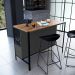 Mesa Bancada Ilha Gourmet 127cm P1034 Grafite Mell PP Milani Store