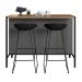Mesa Bancada Ilha Gourmet 127cm P1034 Grafite Mell PP Milani Store