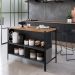 Mesa Bancada Ilha Gourmet 127cm P1034 Grafite Mell PP Milani Store