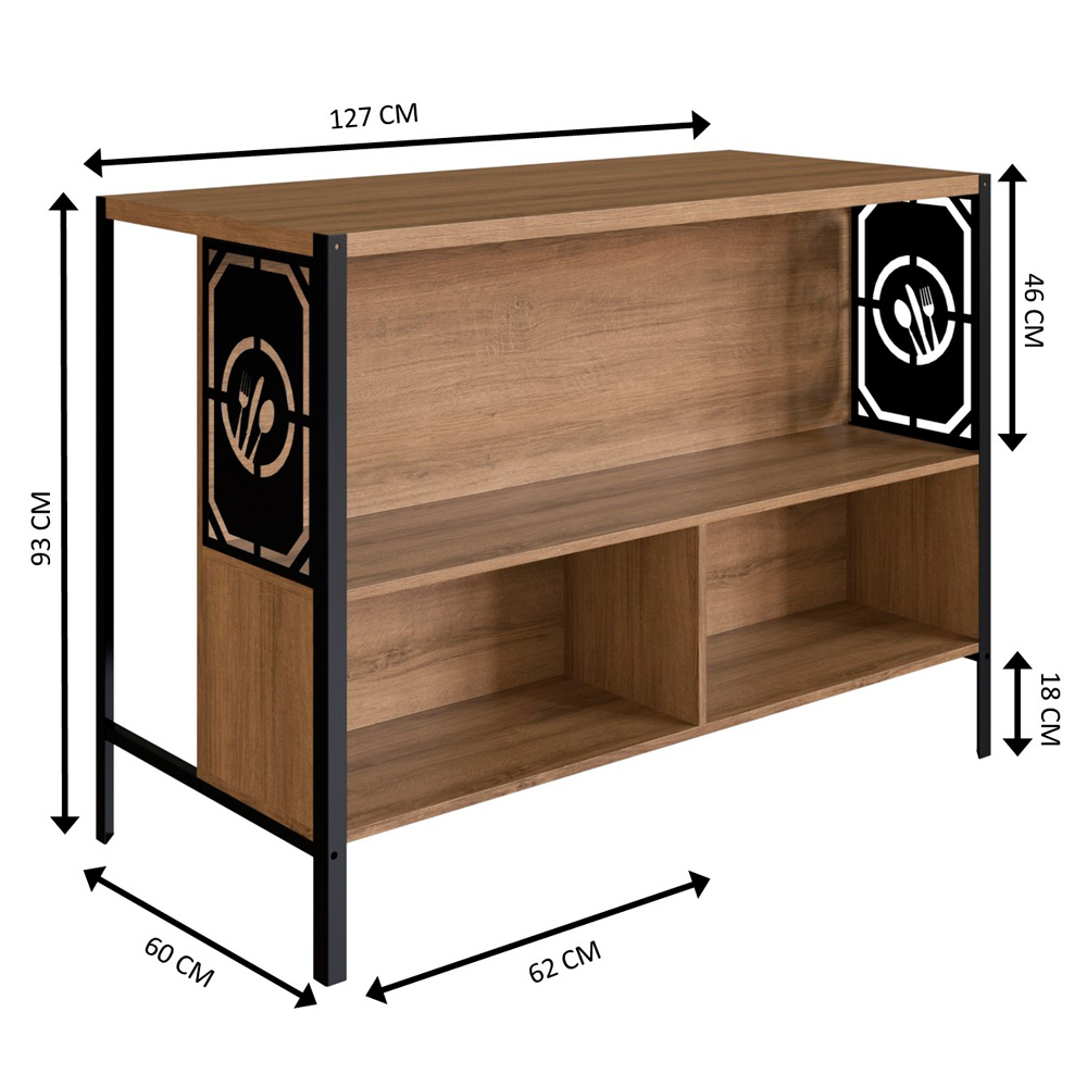 Mesa Bancada Ilha Gourmet 127cm P1034 Mell PP Milani Store