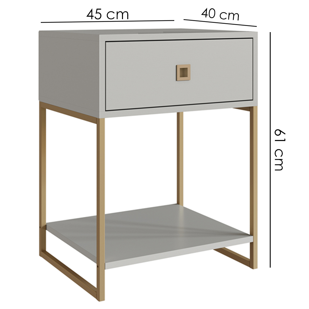 Mesa De Cabeceira Estilo Industrial 01 Gvt P1026 Arenas Dourado PP