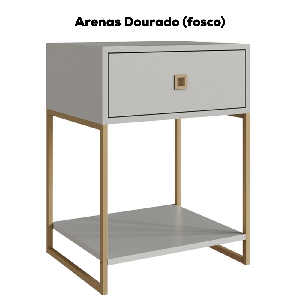 Mesa De Cabeceira Estilo Industrial 01 Gvt P1026 Arenas Dourado PP
