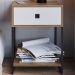 Mesa De Cabeceira Estilo Industrial 01 Gvt P1026 Mell Branco PP