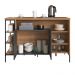 Mesa Ilha Gourmet 131 cm 2 Portas P1035 Grafite Mell PP Milani Store