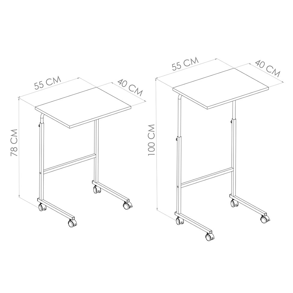 Mesa de Apoio para Notebook Regulável Steel Wood Noce Oro e Preta