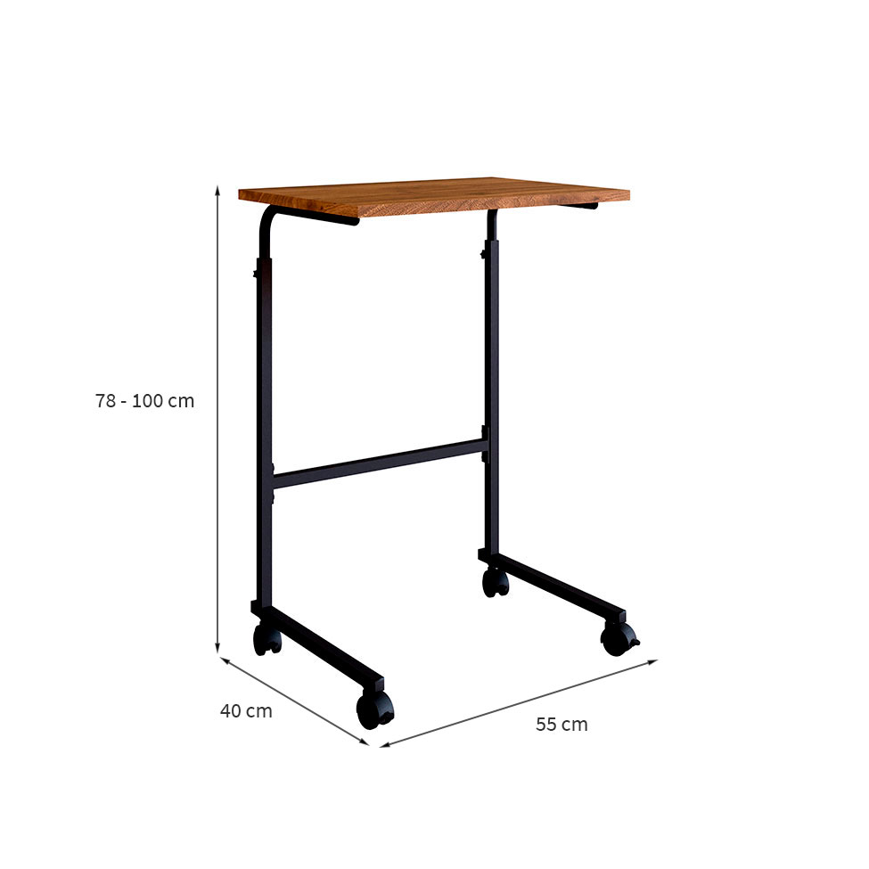 Mesa de Apoio para Notebook Regulável Steel Wood Noce Oro e Preta