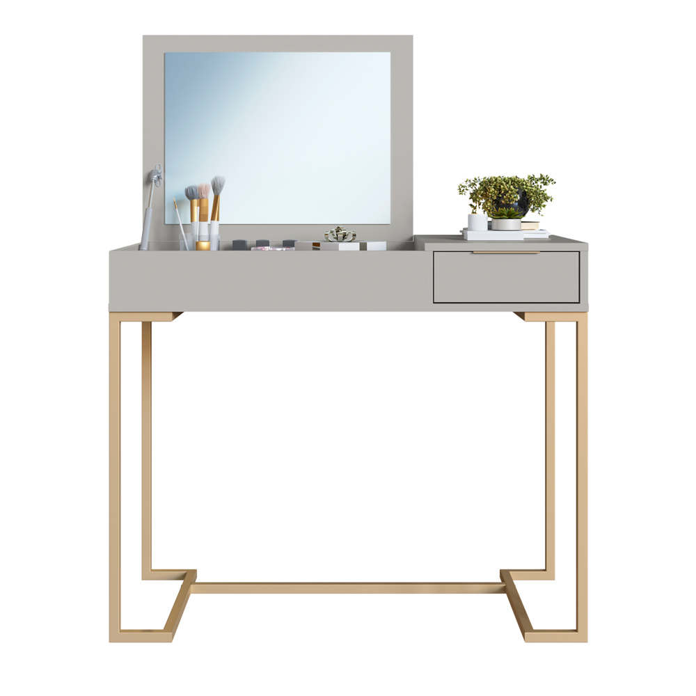 Penteadeira 91 cm Com Espelho Basculante 1 GV P1040 Champagne Arenas PP Milani Store