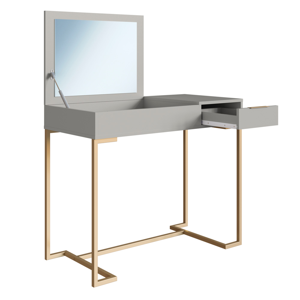 Penteadeira 91 cm Com Espelho Basculante 1 GV P1040 Champagne Arenas PP Milani Store