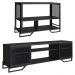 Rack 180 Cm 2 PT Aparador 130 Cm Industrial 27X21 Preto PP