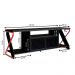 Rack Industrial 160cm Tv 60 com LED P1033 Vermelho Preto PP Milani Store