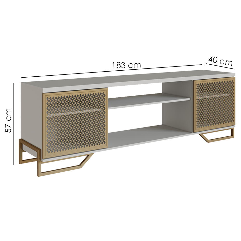 Rack Industrial 180 Cm 2 PT Com Tela Em Metal 1027 Arenas Dourado PP