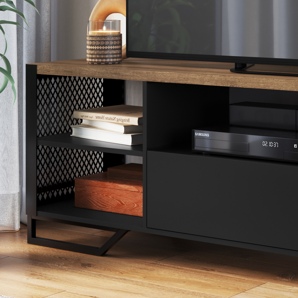 Rack Industrial 180 Cm Gaveta E Tela Em Metal 1017 Preto Mell PP
