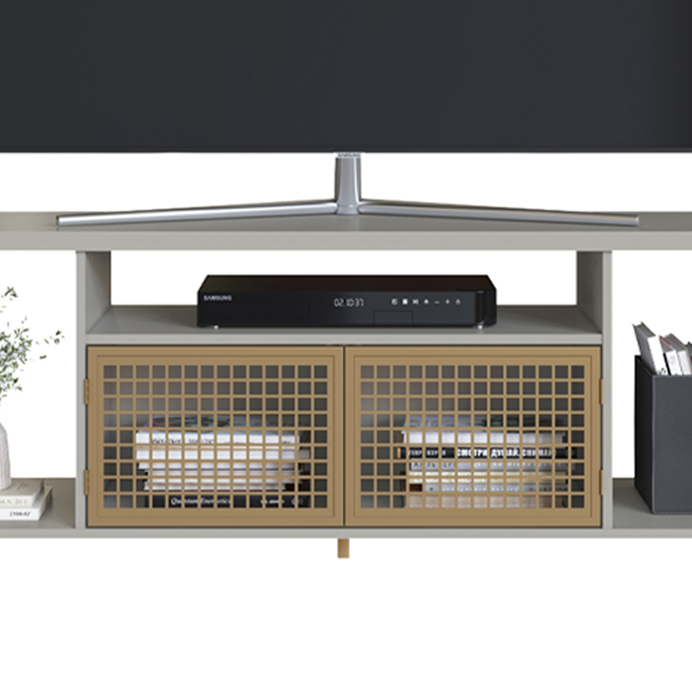 Rack Tv 60 Pol Industrial 160 cm P1033 Arenas Dourado PP