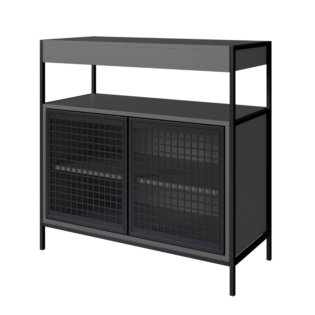 Armário Gabinete para Banheiro Industrial com Portas de Metal sem Cuba Grafite