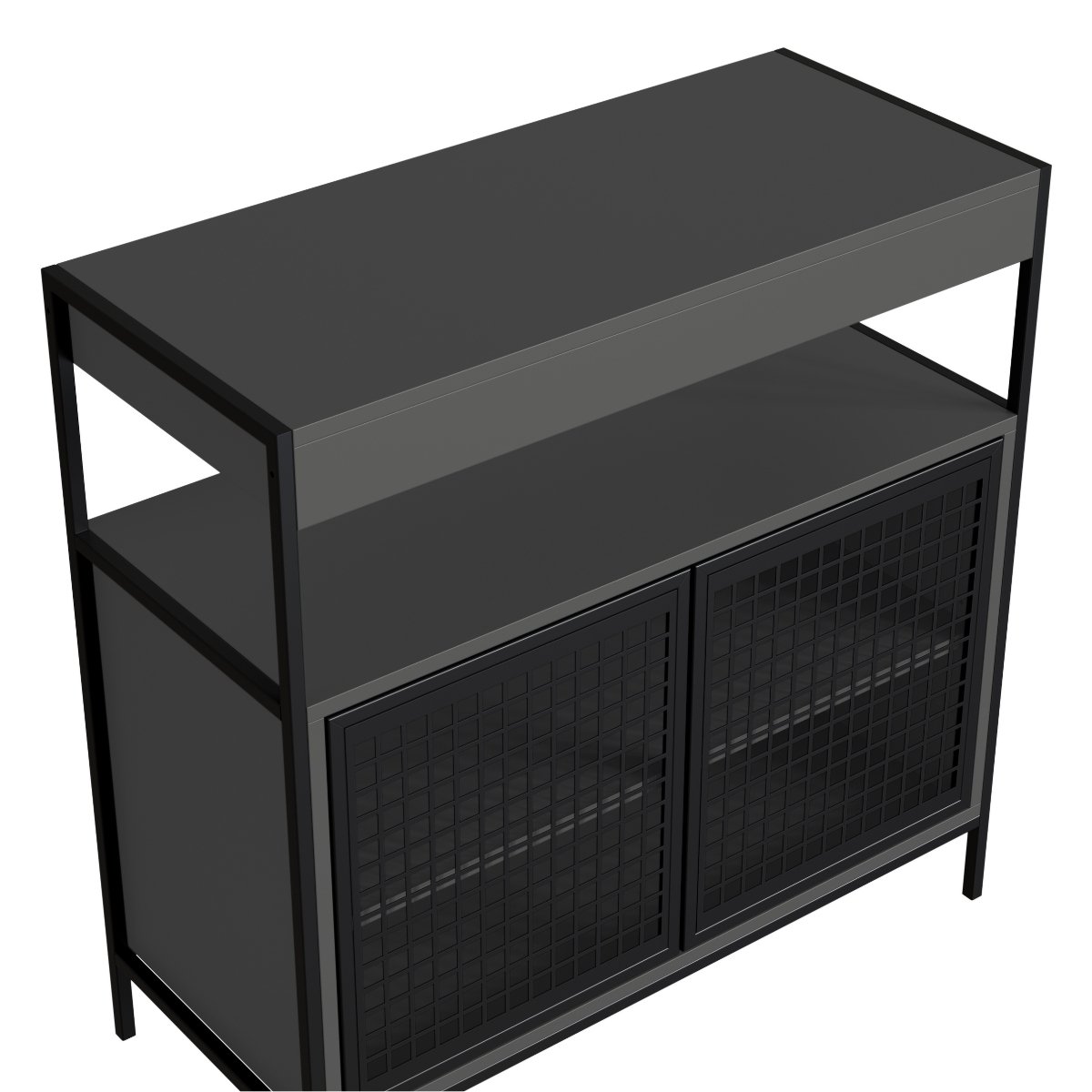 Armário Gabinete para Banheiro Industrial com Portas de Metal sem Cuba Grafite