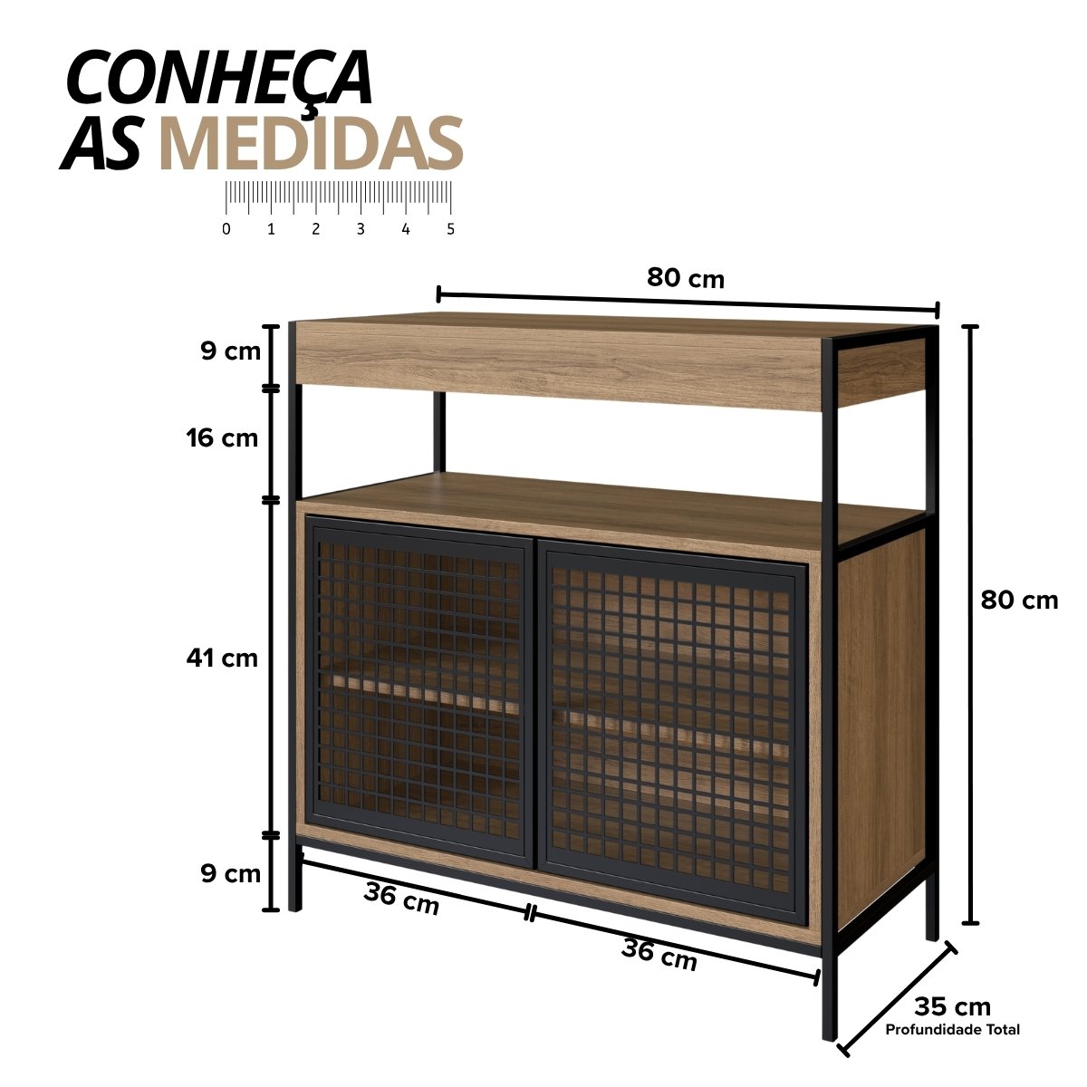 Armário Gabinete para Banheiro Industrial com Portas de Metal sem Cuba Mel