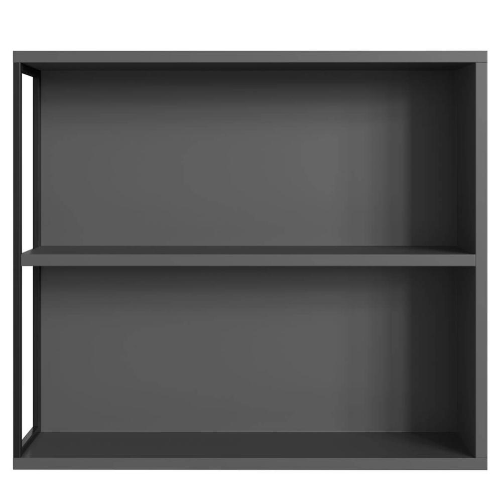 Armário Para Banheiro Com Espelho 60x15x53cm P1015 Preto Grafite Placa e Ponto