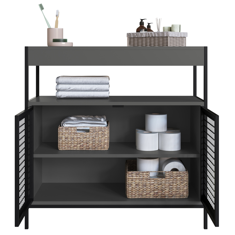 Armario Gabinete Industrial Banheiro P1038 Grafite PP Milani Store