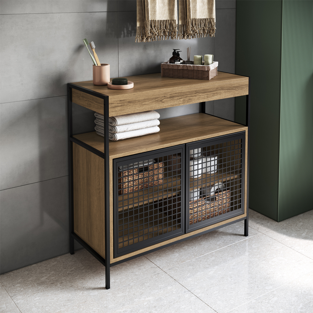 Armario Gabinete Industrial Banheiro P1038 Mel PP Milani Store
