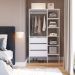 Closet Industrial 3 Gavetas com Cabideiro Branco