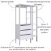 Closet Industrial 3 Gavetas com Cabideiro Branco