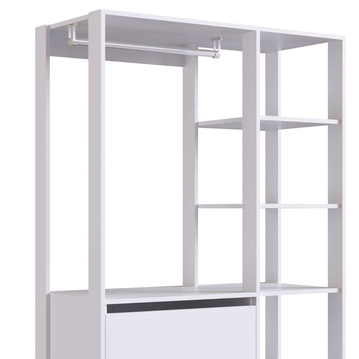 Closet Industrial 3 Gavetas com Cabideiro Branco