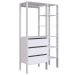 Closet Industrial 3 Gavetas com Cabideiro Branco