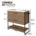 Conjunto Armário de Banheiro com Pia Lavatório Industrial Mel