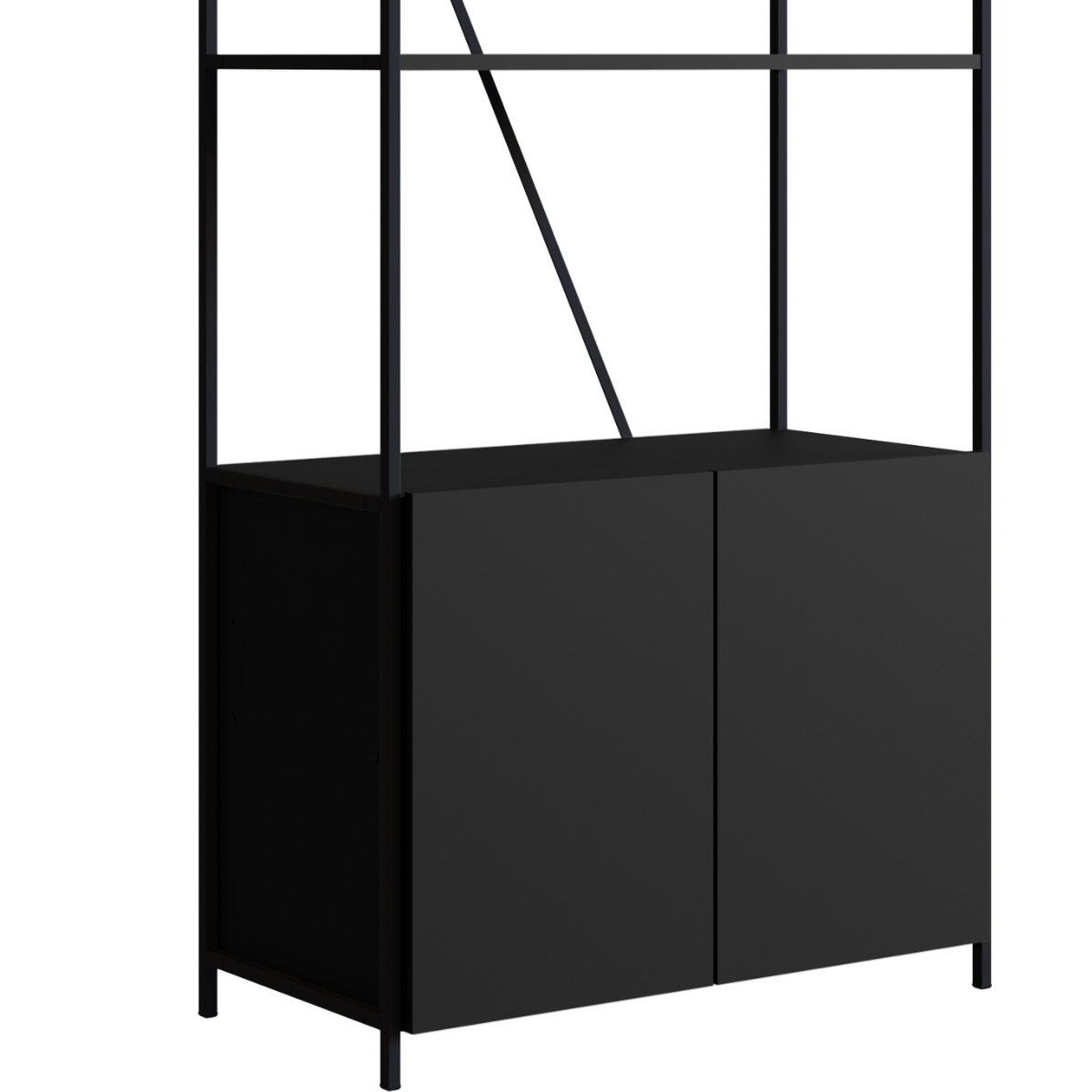 Estante Industrial com 2 Portas e Estrutura Metálica Preto