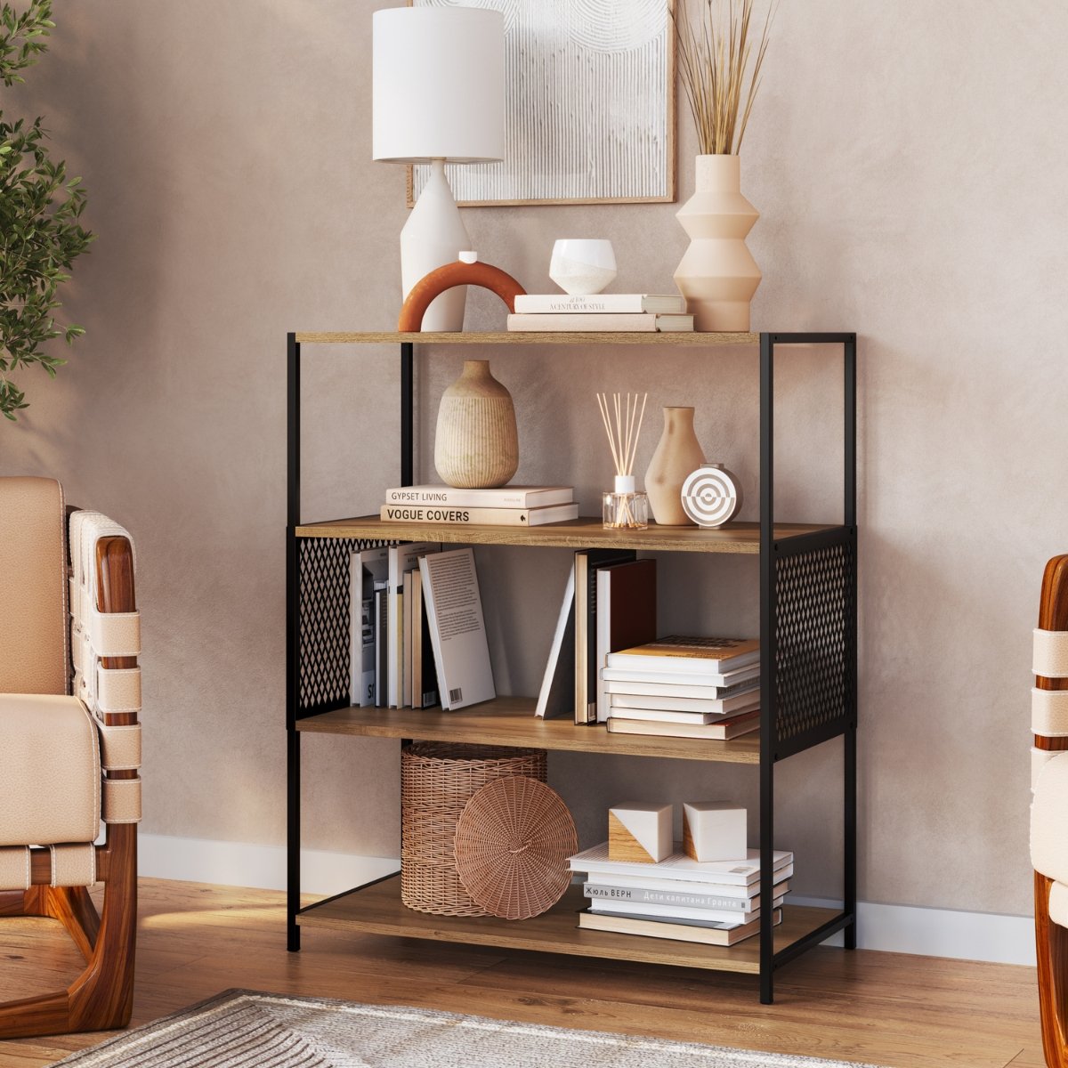 Estante Industrial e Aparador Com 3 Prateleiras Mel