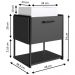 Gabinete Suspenso Banheiro 50x38,5x54cm Porta e Cuba Grafite Industrial