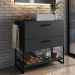 Gabinete para Banheiro 80x37x79cm Preto Grafite Placa e Ponto P1028