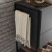 Gabinete para Banheiro 80x37x79cm Preto Grafite Placa e Ponto P1028