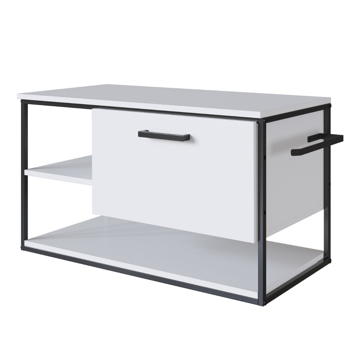 Gabinete para Banheiro Industrial Suspenso com Porta Basculante Branco