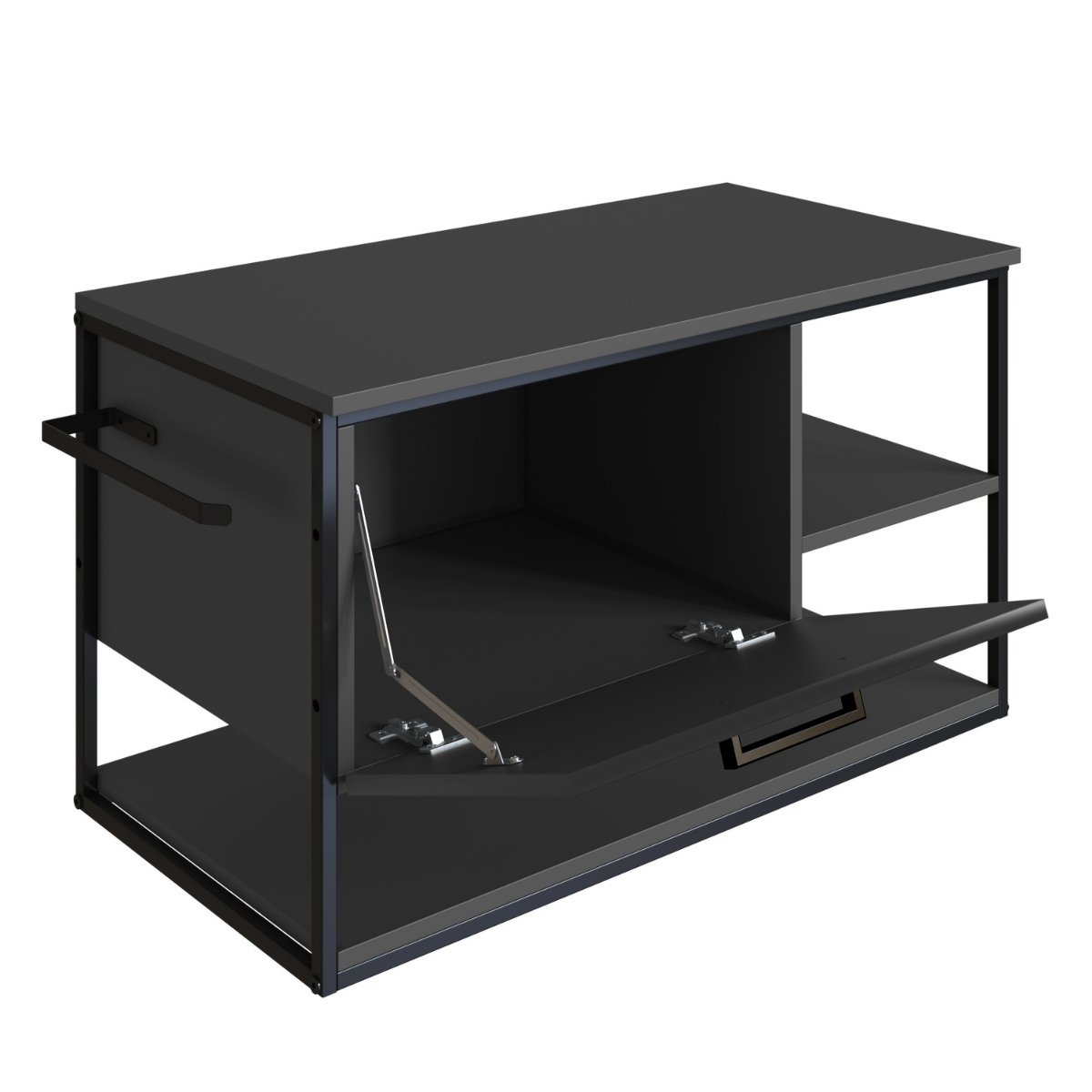 Gabinete para Banheiro Industrial Suspenso com Porta Basculante Grafite