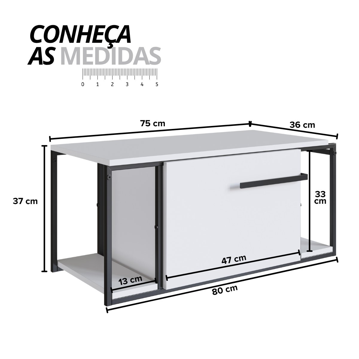 Gabinete para Banheiro Suspenso Industrial sem Cuba Branco