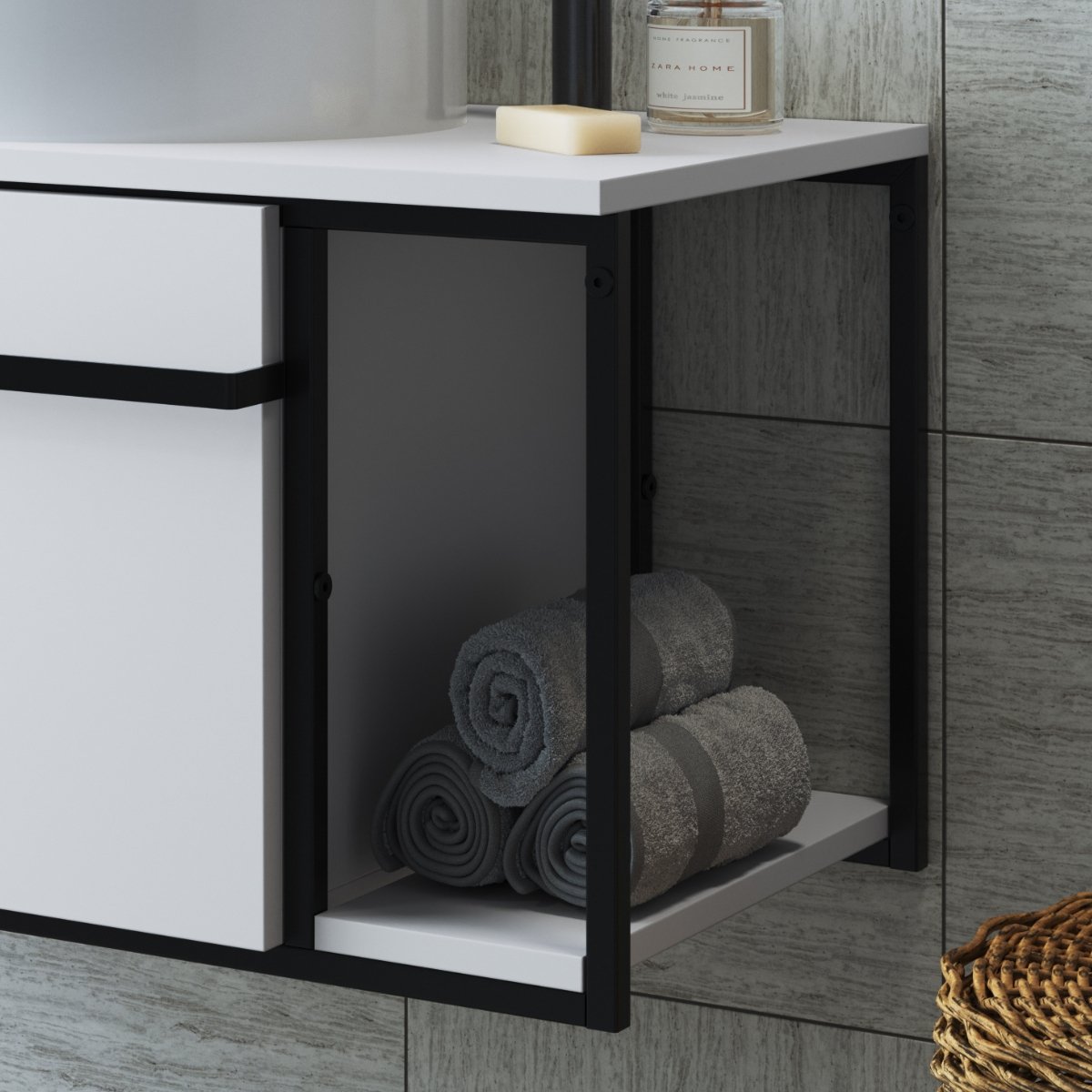 Gabinete para Banheiro Suspenso Industrial sem Cuba Branco