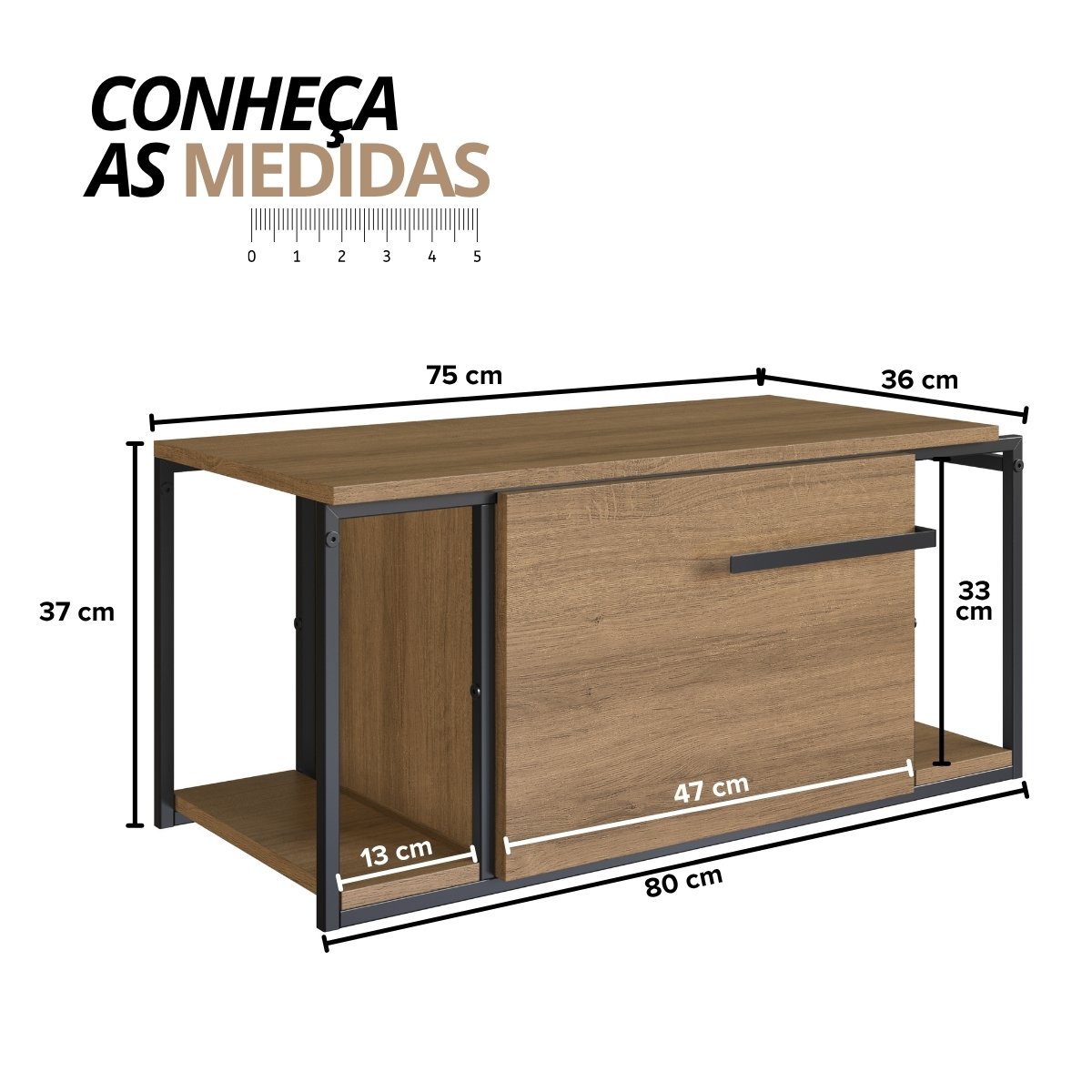 Gabinete para Banheiro Suspenso Industrial sem Cuba Mel