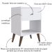 Mesa Apoio Lateral e de Cabeceira com Gaveta Retrô Branco