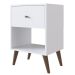 Mesa Apoio Lateral e de Cabeceira com Gaveta Retrô Branco