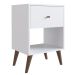Mesa Apoio Lateral e de Cabeceira com Gaveta Retrô Branco