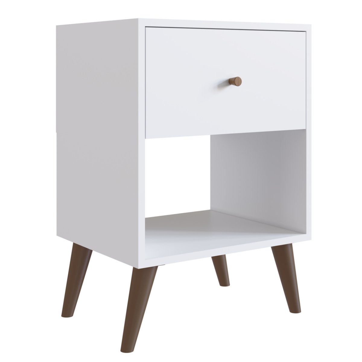 Mesa Apoio Lateral e de Cabeceira com Gaveta Retrô Branco